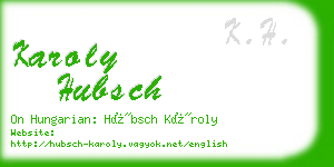 karoly hubsch business card